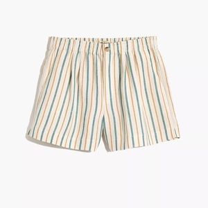 Madewell Linen-Blend Track Shorts in Stripe